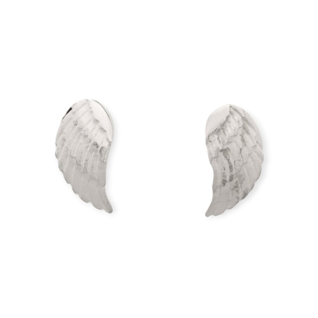 DUR Schmuck Ohrstecker FLÜGEL matt Silber 925/- (O4705)
