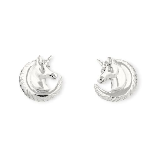 DUR Schmuck Ohrstecker Einhorn Sterling Silber 925/- rhod. (O4877)