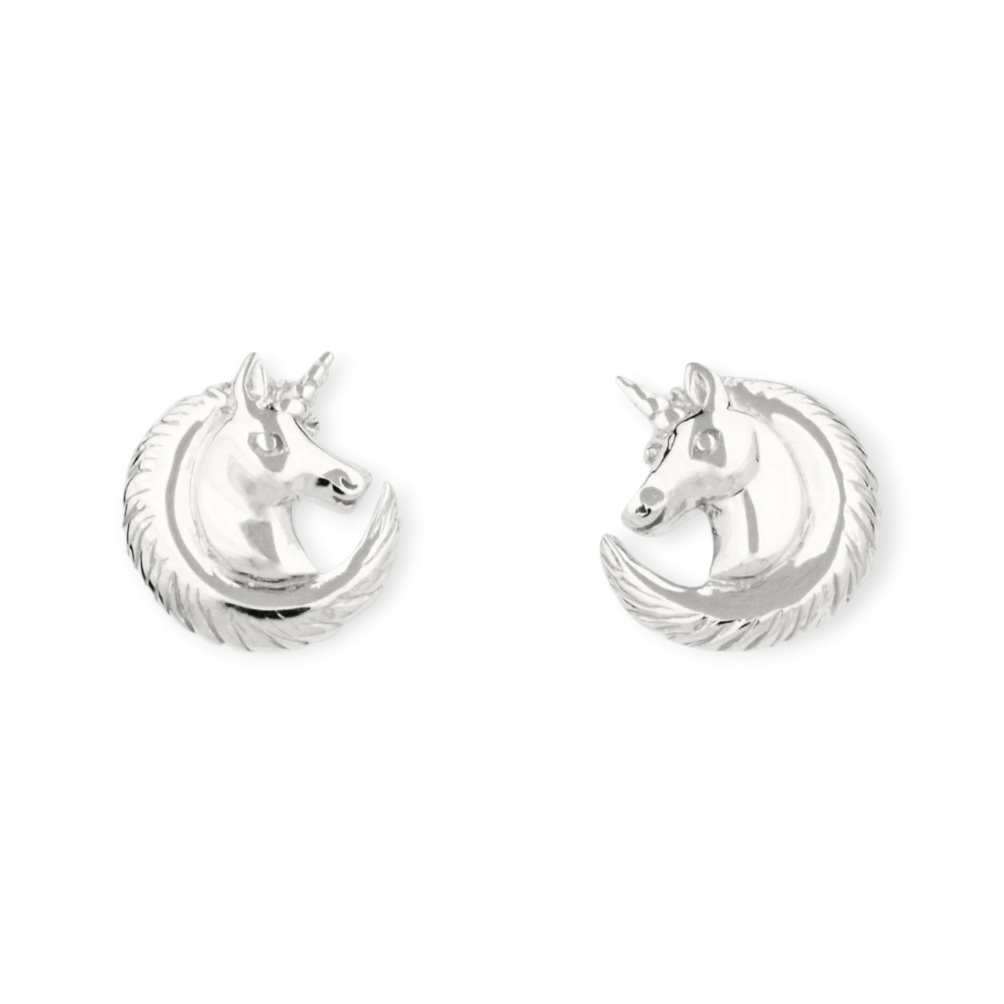 DUR Schmuck Ohrstecker Einhorn Sterling Silber 925/- rhod. (O4877)