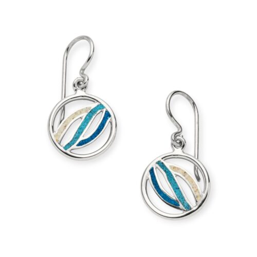 DUR Ohrhänger OCEAN STREAM Strandsand & Kyanit Silber 925/- rhod. (O5782)