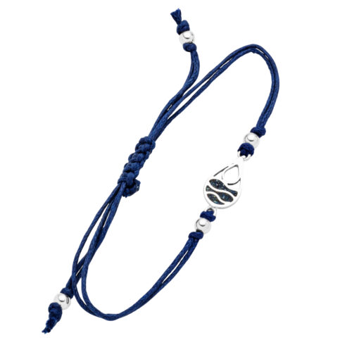 Dur Cotton Armband STRANDWELLEN DROP Seeopal, Silber 925/- 17cm, (A1984)