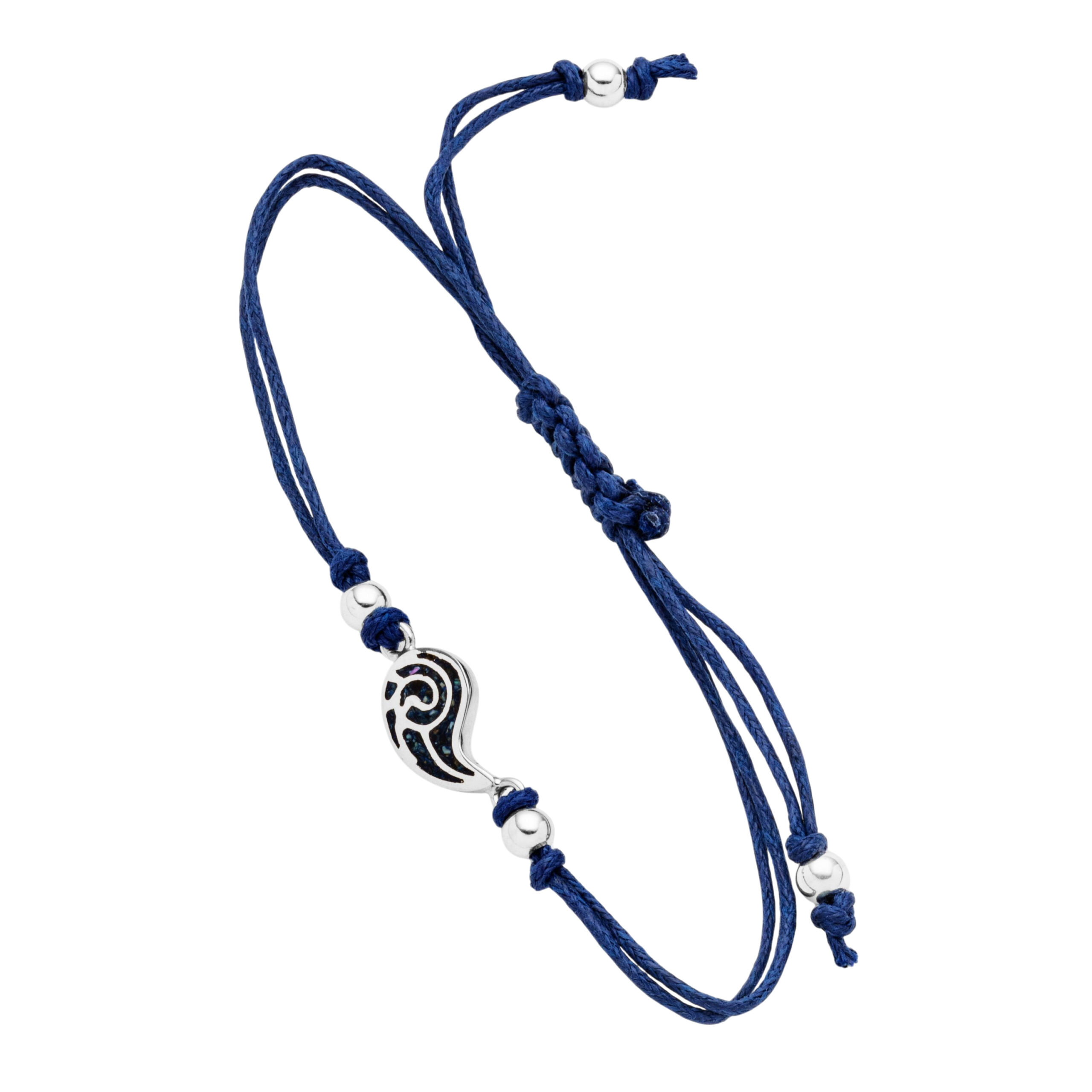 Dur Cotton Armband Nautilus Mosaik Seeopal, Silber 925/- 17cm, verlängerbar (A1985)