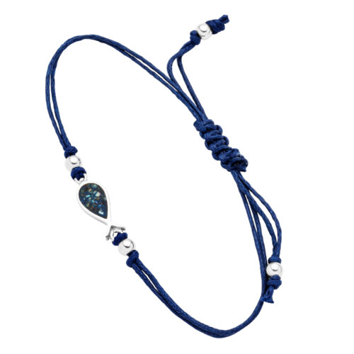 Dur Cotton Armband Fisch Mosaik Seeopal, Silber 925/- 17cm, verlängerbar (A1986)