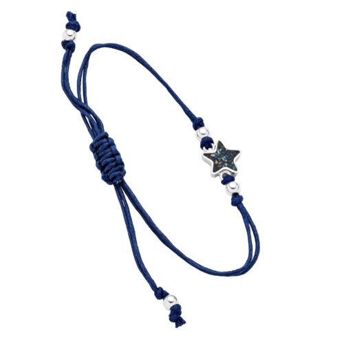 Dur Cotton Armband Seestern Mosaik Seeopal, Silber 925/- 17cm, verlängerbar (A1987)