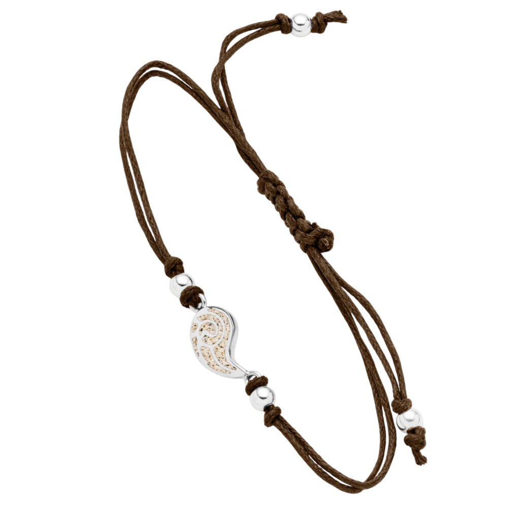 Dur Cotton Armband Nautilus Strandsand, Silber 925/- 17cm, verlängerbar (A1995)