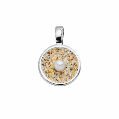 DUR Anhänger SANDSCHALE 2.0 Perle, Strandsand, Silber 925/- rhodiniert (P5076)