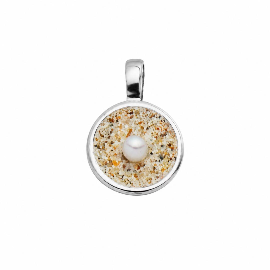 DUR Anhänger SANDSCHALE 2.0 Perle, Strandsand, Silber 925/- rhodiniert (P5076)