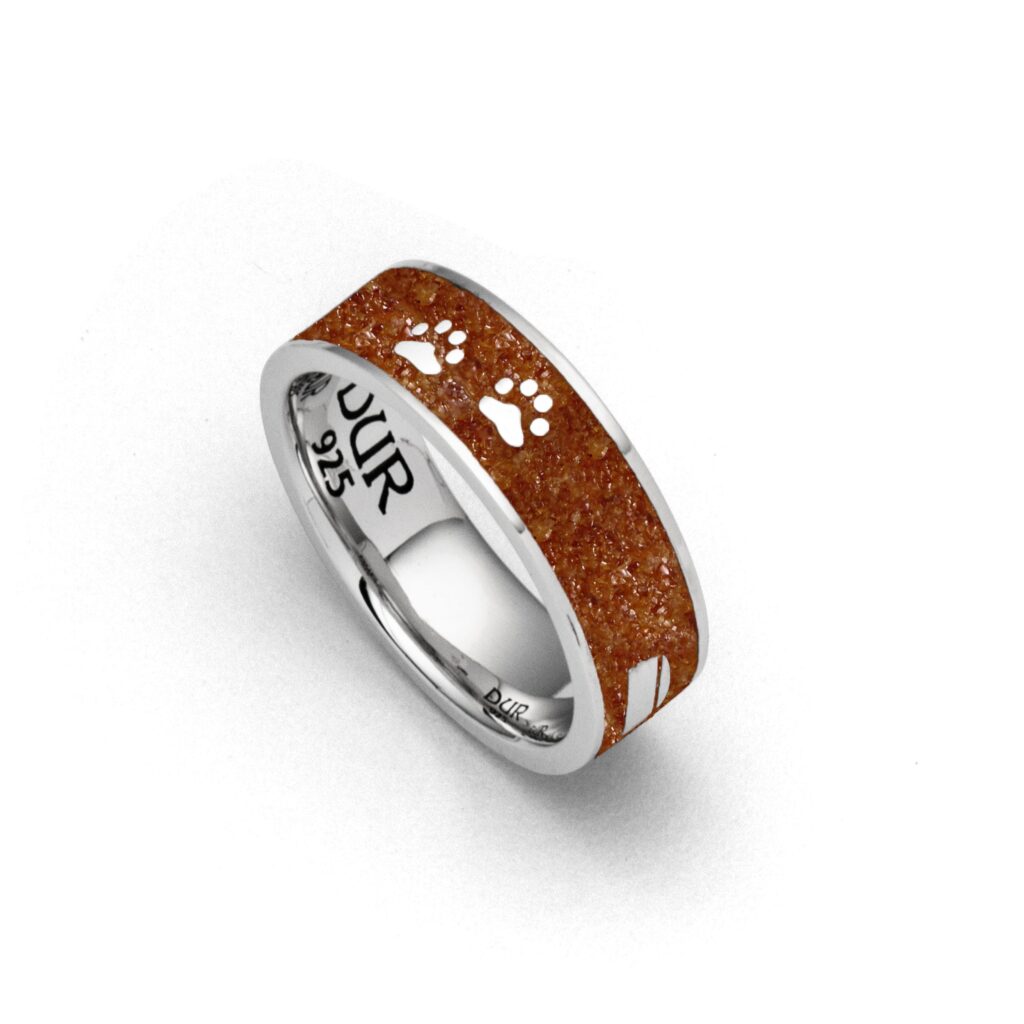 DUR Schmuck Ring LUCKY DOG 2.0 Bernstein, Silber 925/- rhodiniert (R5620)