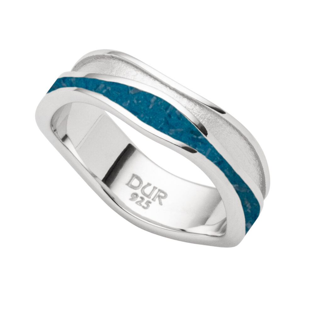 DUR Ring mit Steinsand, Silber 925/- rhodiniert (R5735)