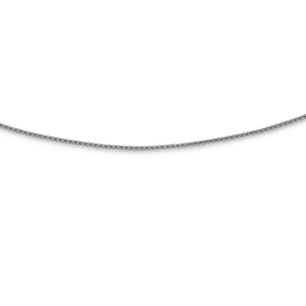 DUR Schmuck Popcornkette, rhodiniert, Silber 925/- (K2256)