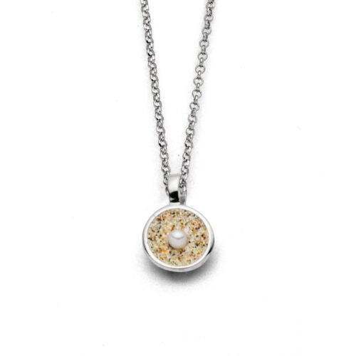 DUR Anhänger SANDSCHALE 2.0 Perle, Strandsand, Silber 925/- rhodiniert (P5076)