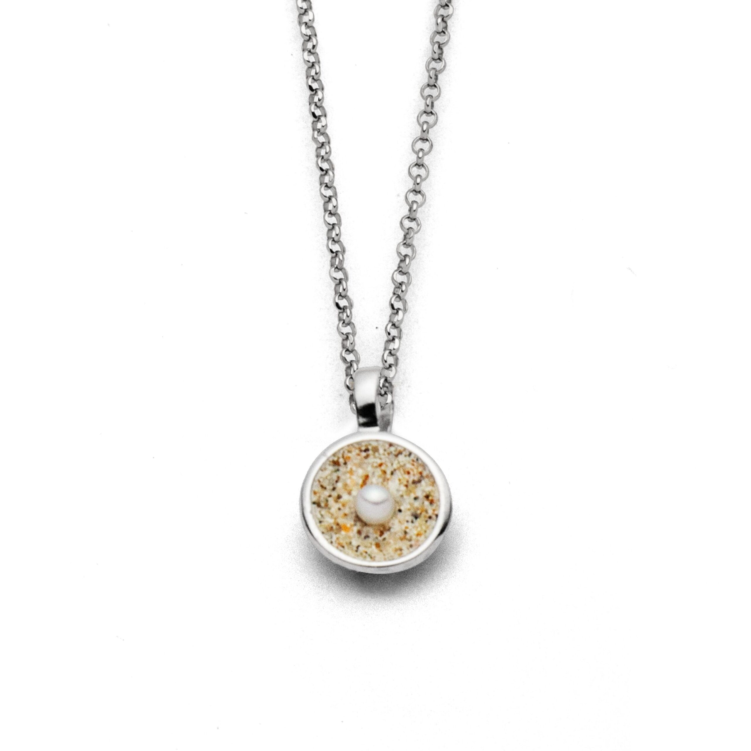 DUR Anhänger SANDSCHALE 2.0 Perle, Strandsand, Silber 925/- rhodiniert (P5076) – Bild 2
