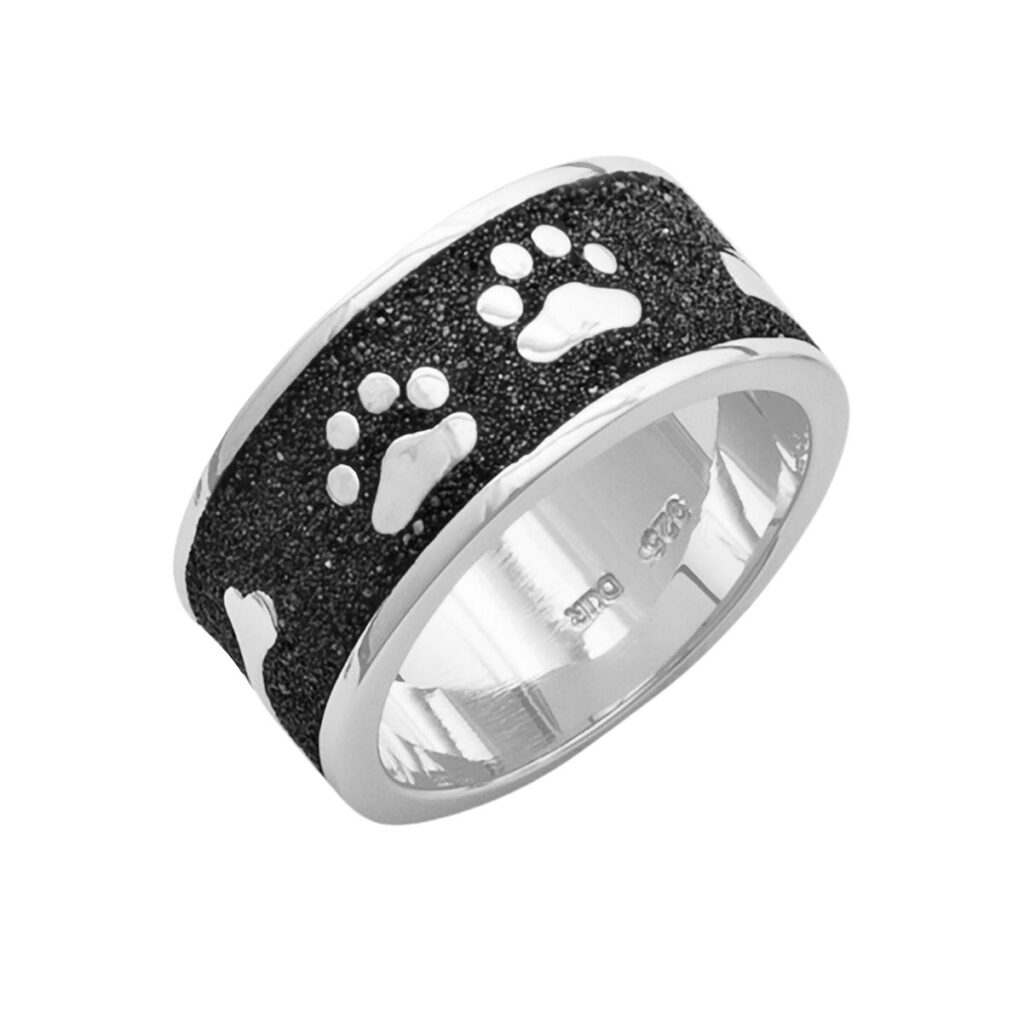 DUR Schmuck Ring "Lucky Dog" Lavasand, Silber 925/- rhodiniert (R4663)