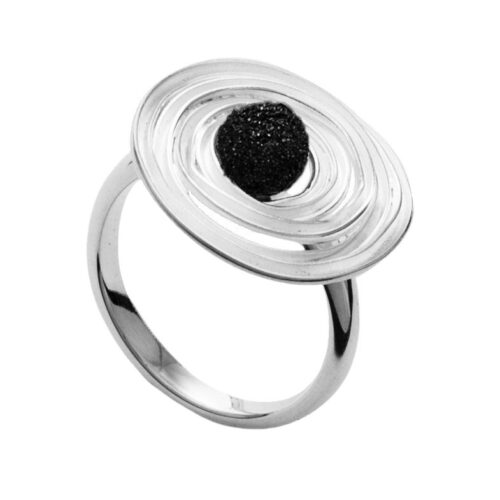 DUR Schmuck Ring LAVASTURM Lavasand, Silber 925/- rhodiniert (R4679) Gr.54