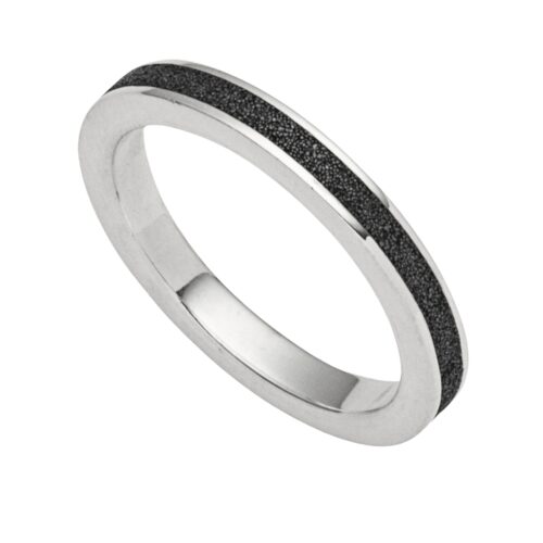 DUR Schmuck Ring MARINA BLACK Lavasand, Silber 925/- rhodiniert (R4837)