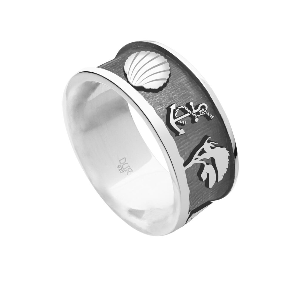 DUR Schmuck Unisex Ring OSTSEE 2.0 Silber 925/- rhodiniert (R5231)