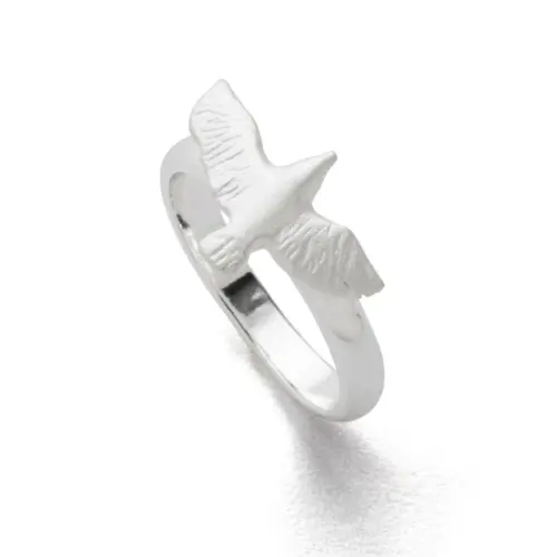DUR Schmuck zierlicher Ring MÖWE Silber 925/- mattiert ( R5690)