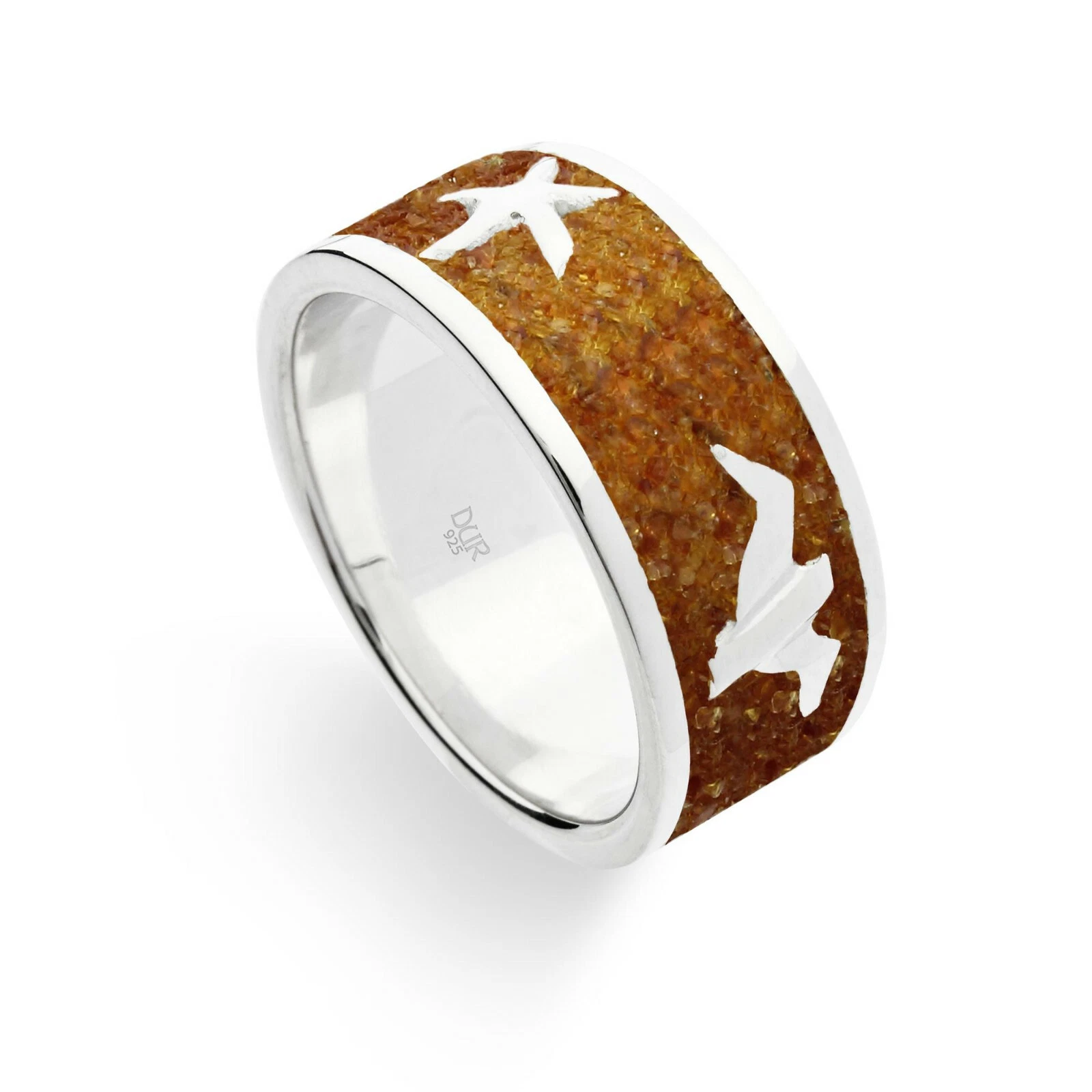DUR Schmuck Ring Möwe / Seestern / Welle,  Bernsteinsand, Silber 925/- (R5241) – Bild 1