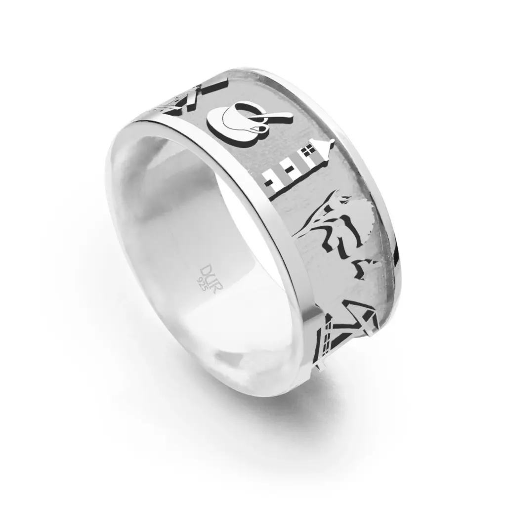 DUR Unisex Ring OSTFRIESLAND sandlos, Silber 925/- rhod. bis Gr.74 ! (R5636)