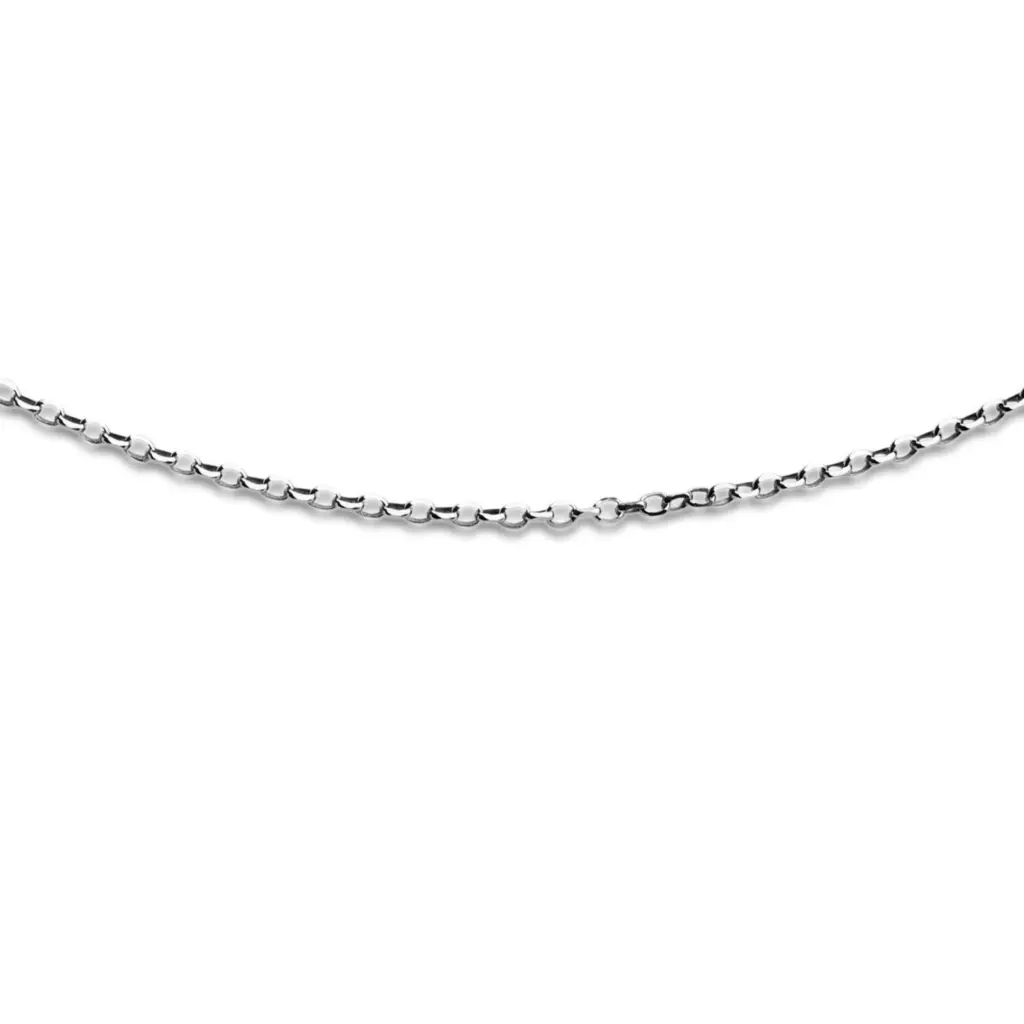 DUR Schmuck geschliffene Ankerkette, Silber 925/- rhodiniert, 1,2mm (K2246)