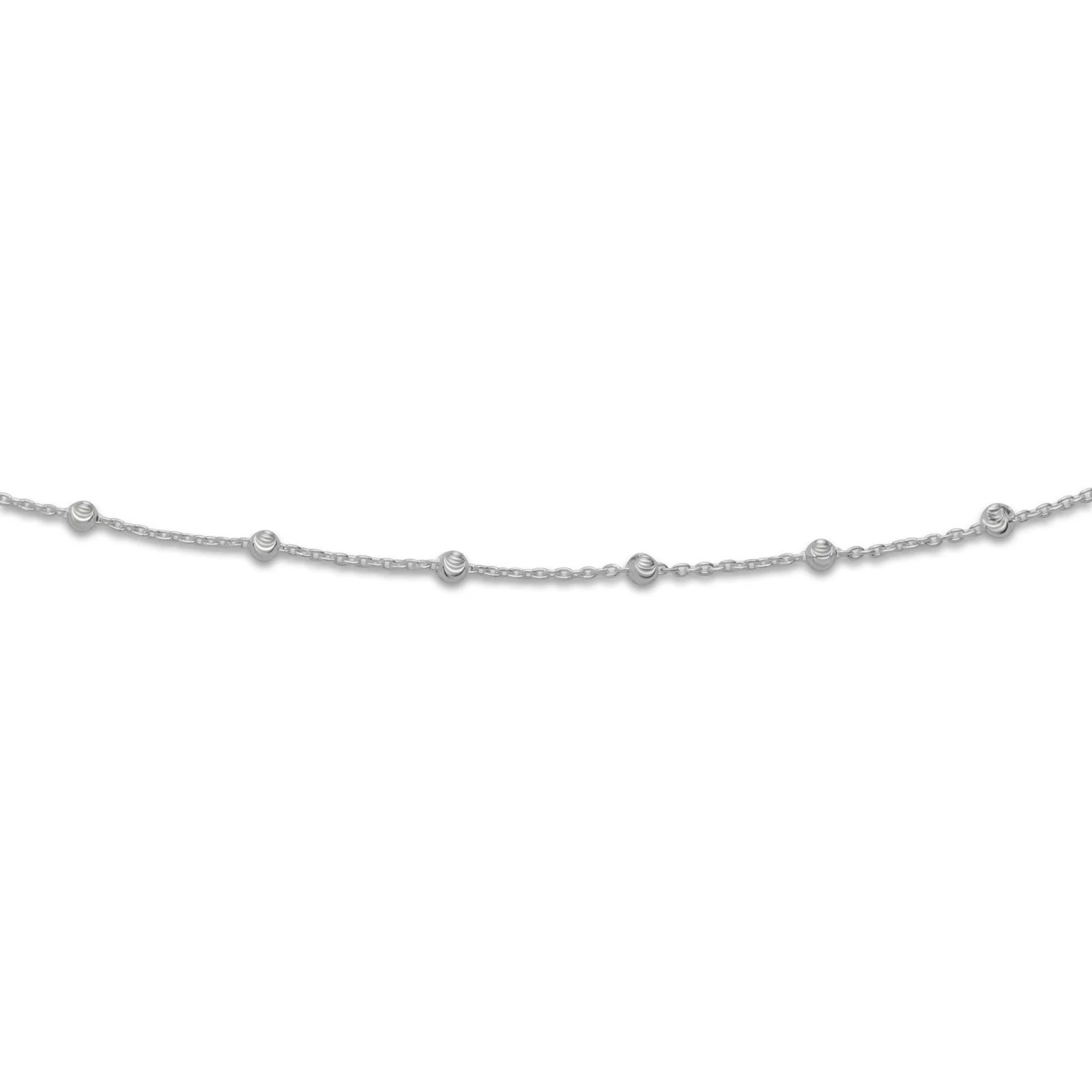 DUR Schmuck Ankerkette mit Silberkugeln aus Silber 925/- (K2475) Länge wählbar