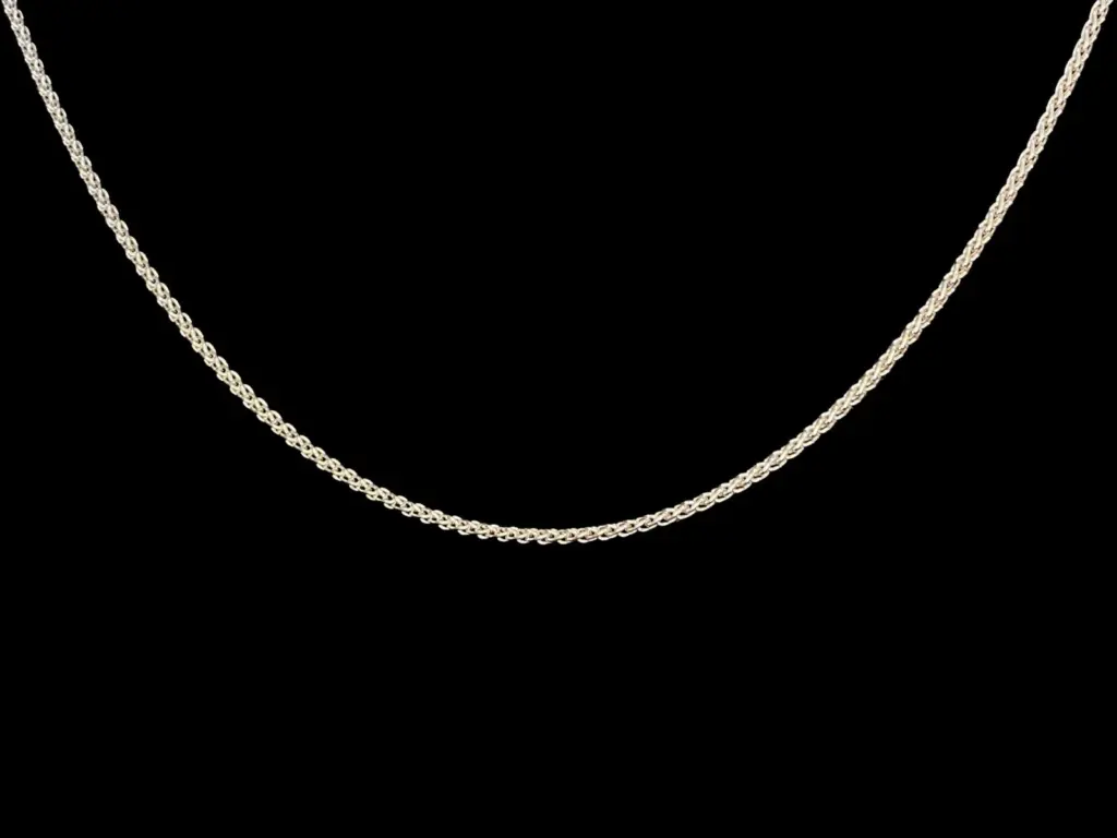 Zopfkette 1,9mm, Silber 925/- rhodiniert für ( DUR ) Anhänger (5-122445)