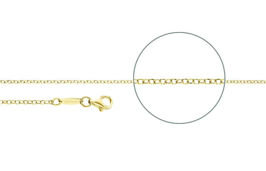 Der Kettenmacher Erbskette 2mm, Silber 925/- vergoldet & diamantiert (E1)