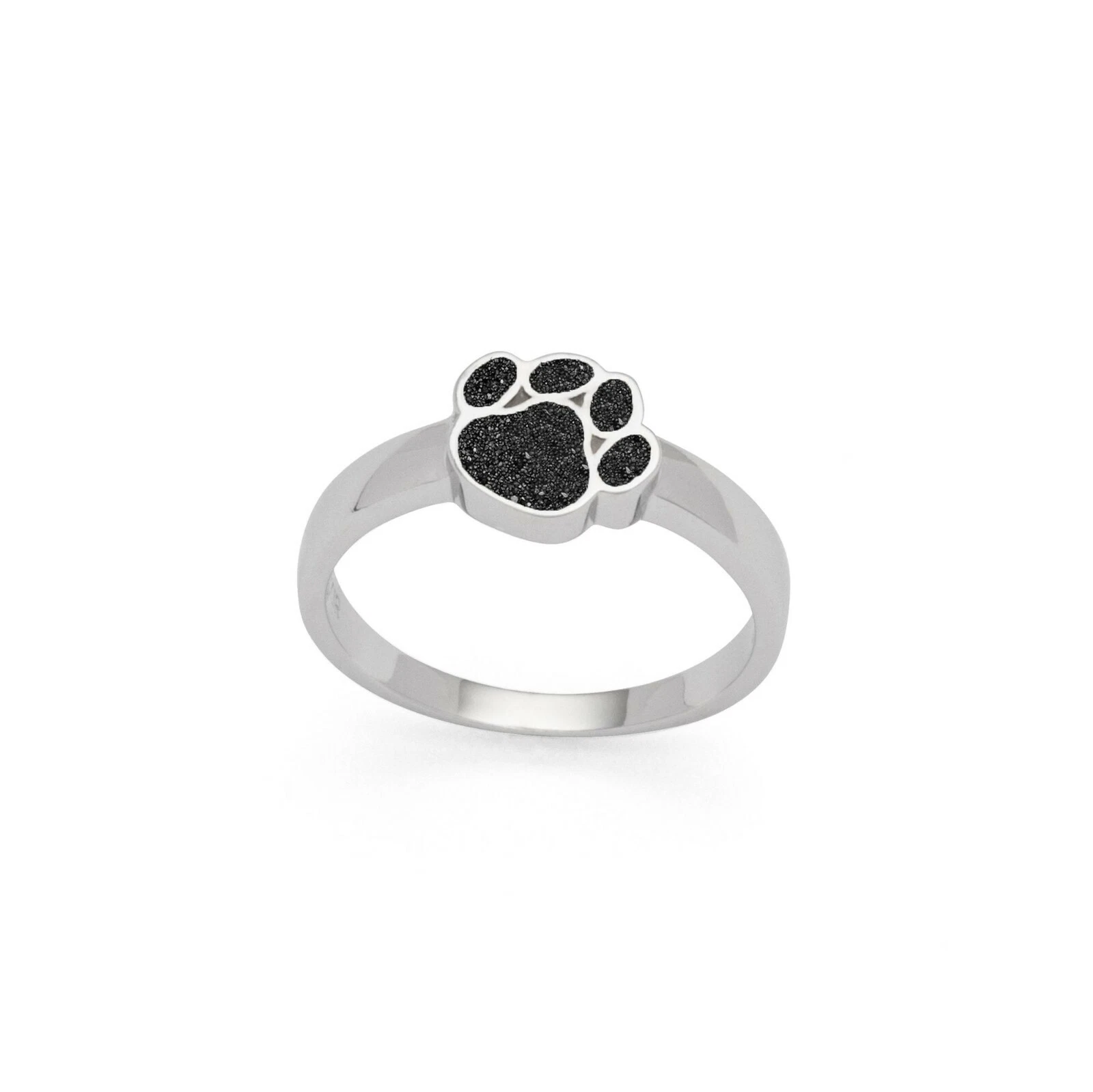 DUR Schmuck Ring PFOTE Lavasand, Silber 925/- rhodiniert (R5610) Hundepfote – Bild 1