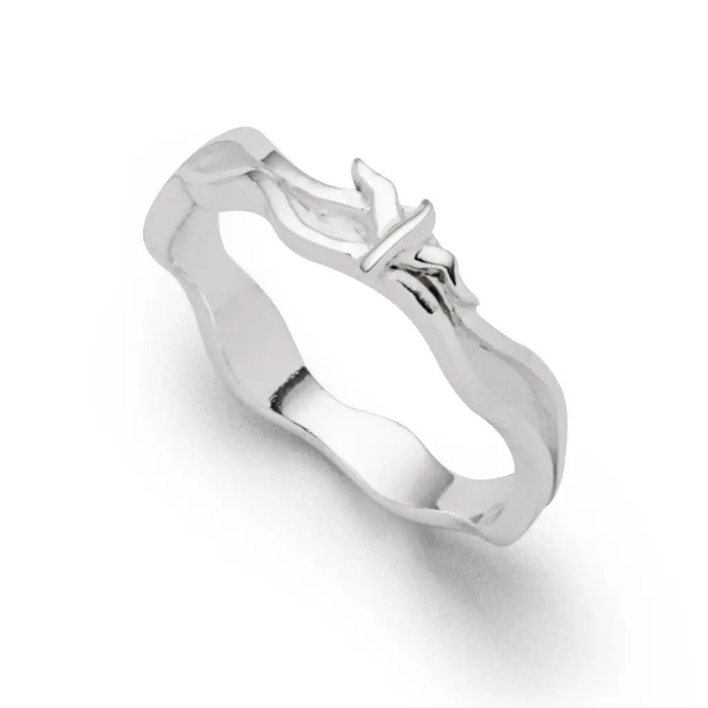 DUR Schmuck Ring STRANDWELLEN MÖWE Silber 925/- anlaufgeschützt (R5764) Gr.52