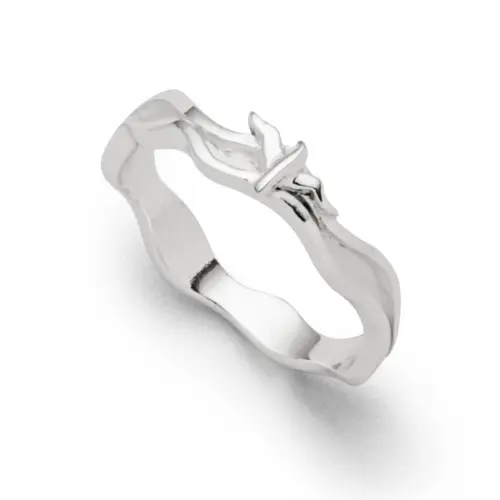 DUR Schmuck Ring STRANDWELLEN MÖWE Silber 925/- anlaufgeschützt (R5764) Gr.52