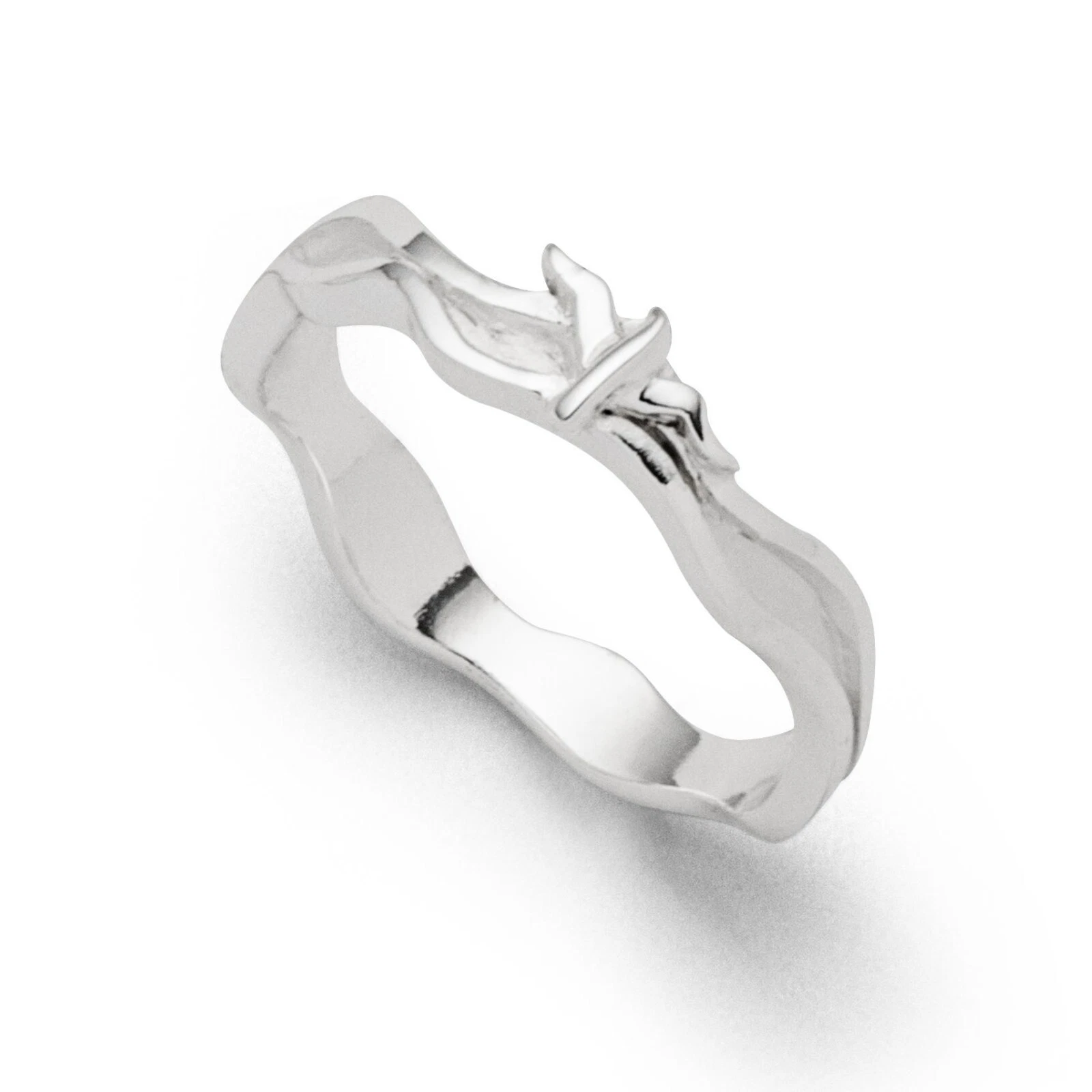 DUR Schmuck Ring STRANDWELLEN MÖWE Silber 925/- anlaufgeschützt (R5764) Gr.52 – Bild 1