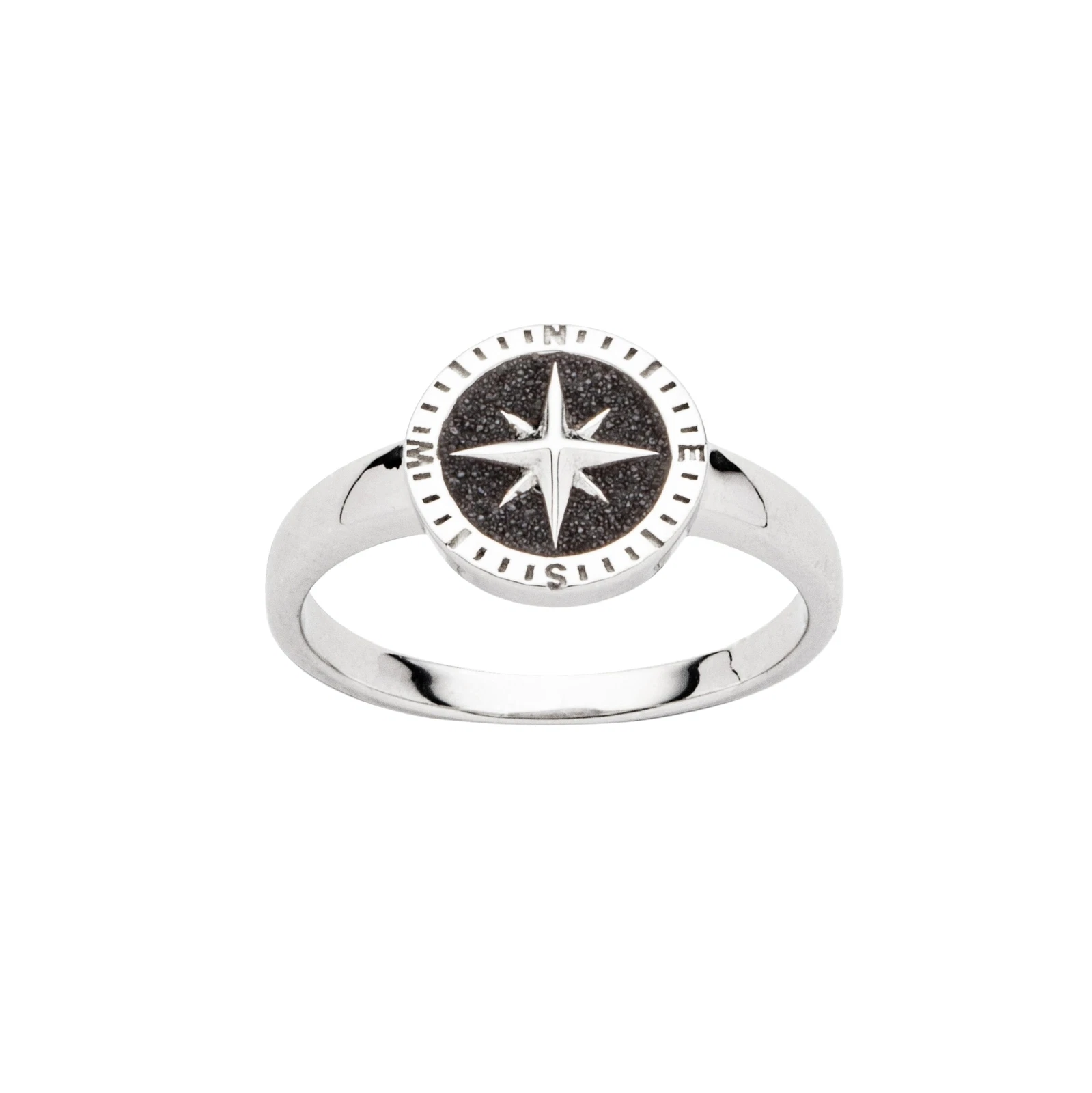 DUR Schmuck Ring KOMPASSROSE 2.0 Lavasand Silber 925/- rhodiniert (R5972) – Bild 1