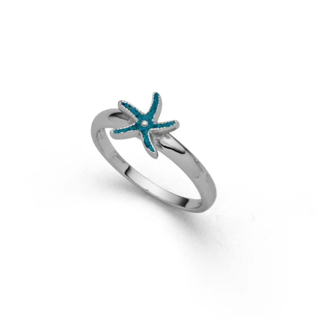 DUR Schmuck Damen Ring SEESTERN MINI Steinsand, Silber 925/- rhodiniert (R5632)