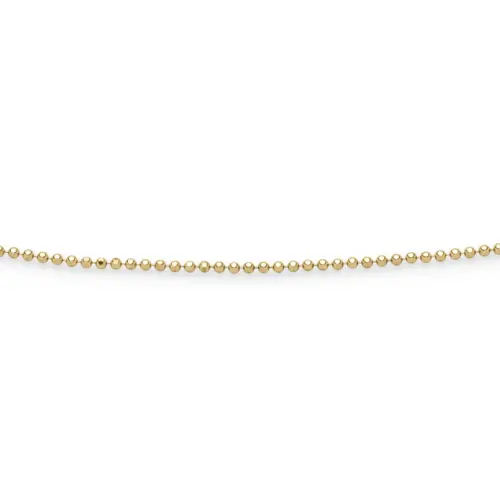 DUR Schmuck geschliffene Kugelkette 1,5mm Silber 925/- gelb vergoldet (K3038)