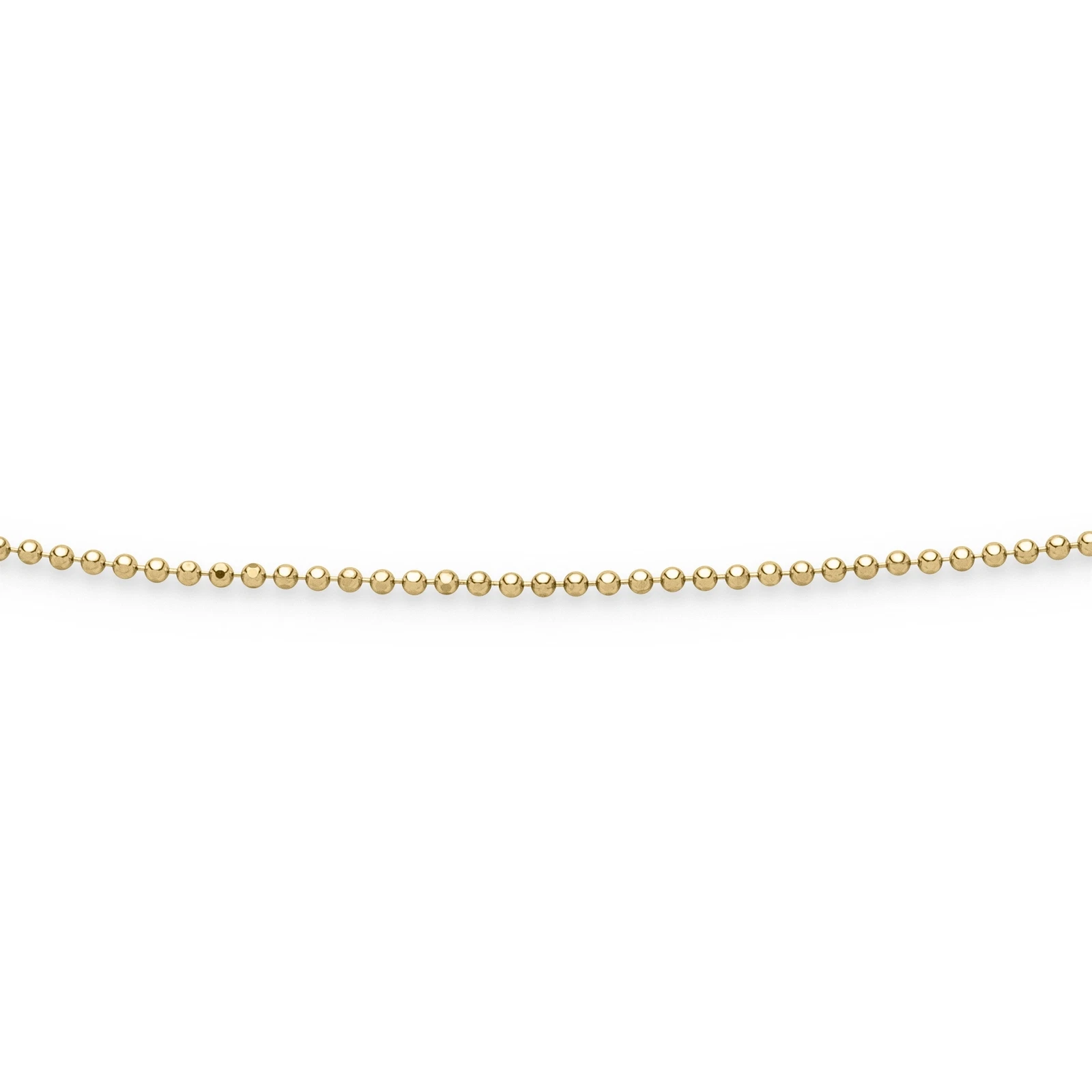 DUR Schmuck geschliffene Kugelkette 1,5mm Silber 925/- gelb vergoldet (K3038)