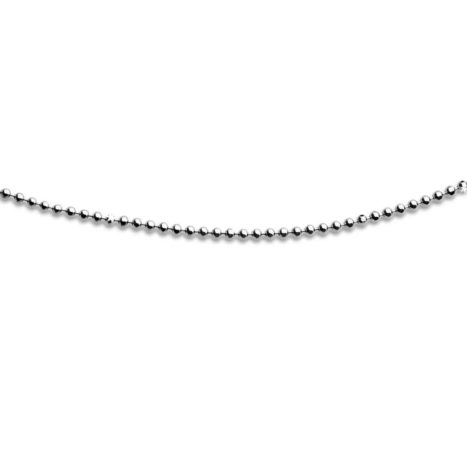 DUR Schmuck geschliffene Kugelkette, Silber 925/- (K2208)