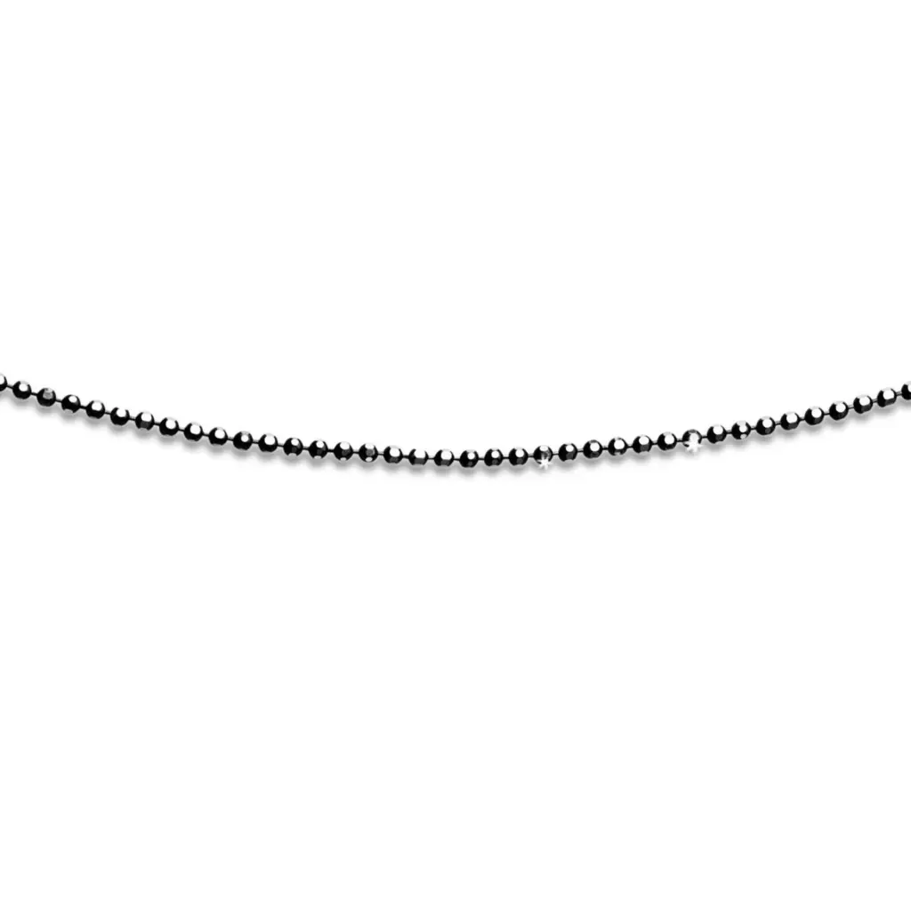 DUR Schmuck geschliffene Kugelkette, rhodiniert, Silber 925/- (K2255)
