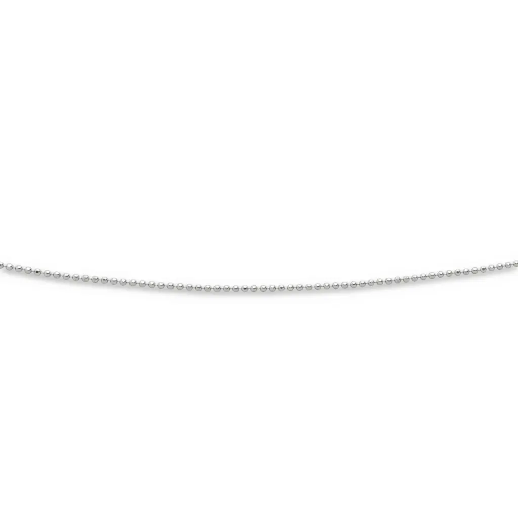 DUR Schmuck geschliffene Kugelkette, Silber 925/- rhodiniert (K2843) 1,2mm