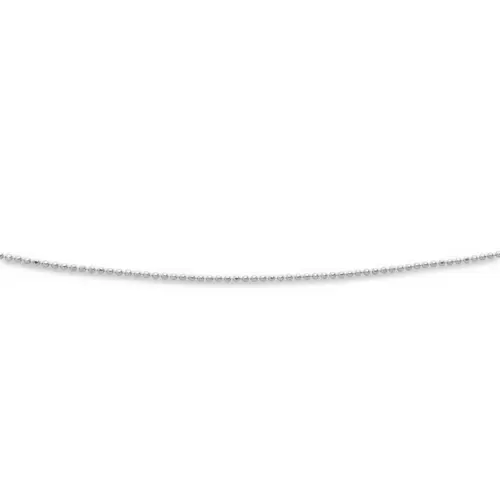 DUR Schmuck geschliffene Kugelkette, Silber 925/- rhodiniert (K2843) 1,2mm