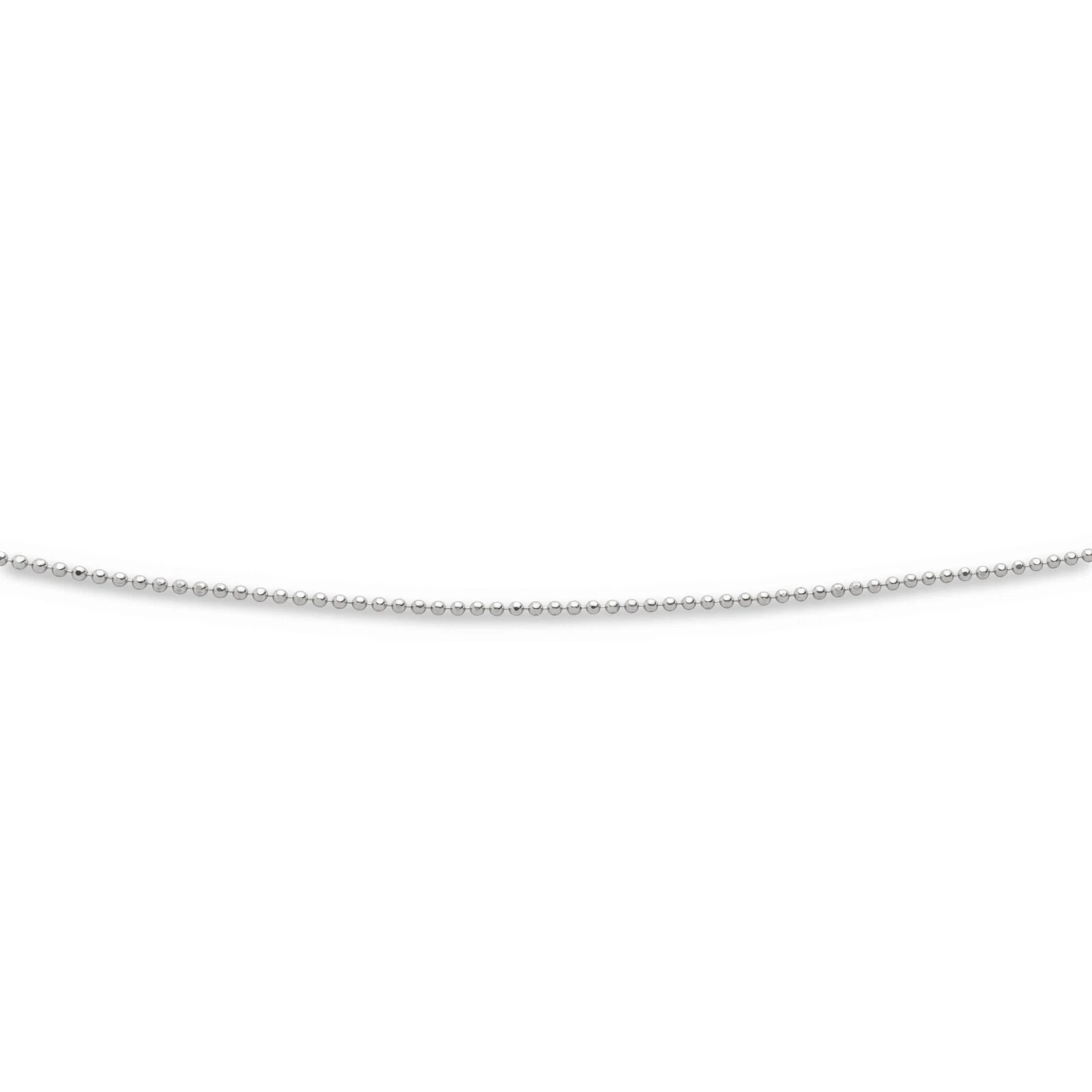 DUR Schmuck geschliffene Kugelkette, Silber 925/- rhodiniert (K2843) 1,2mm