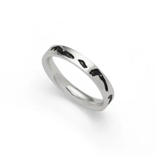 DUR Schmuck Ring NORDSEE Silber 925/- oxidiert, leicht bombiert (R5607) Gr.58