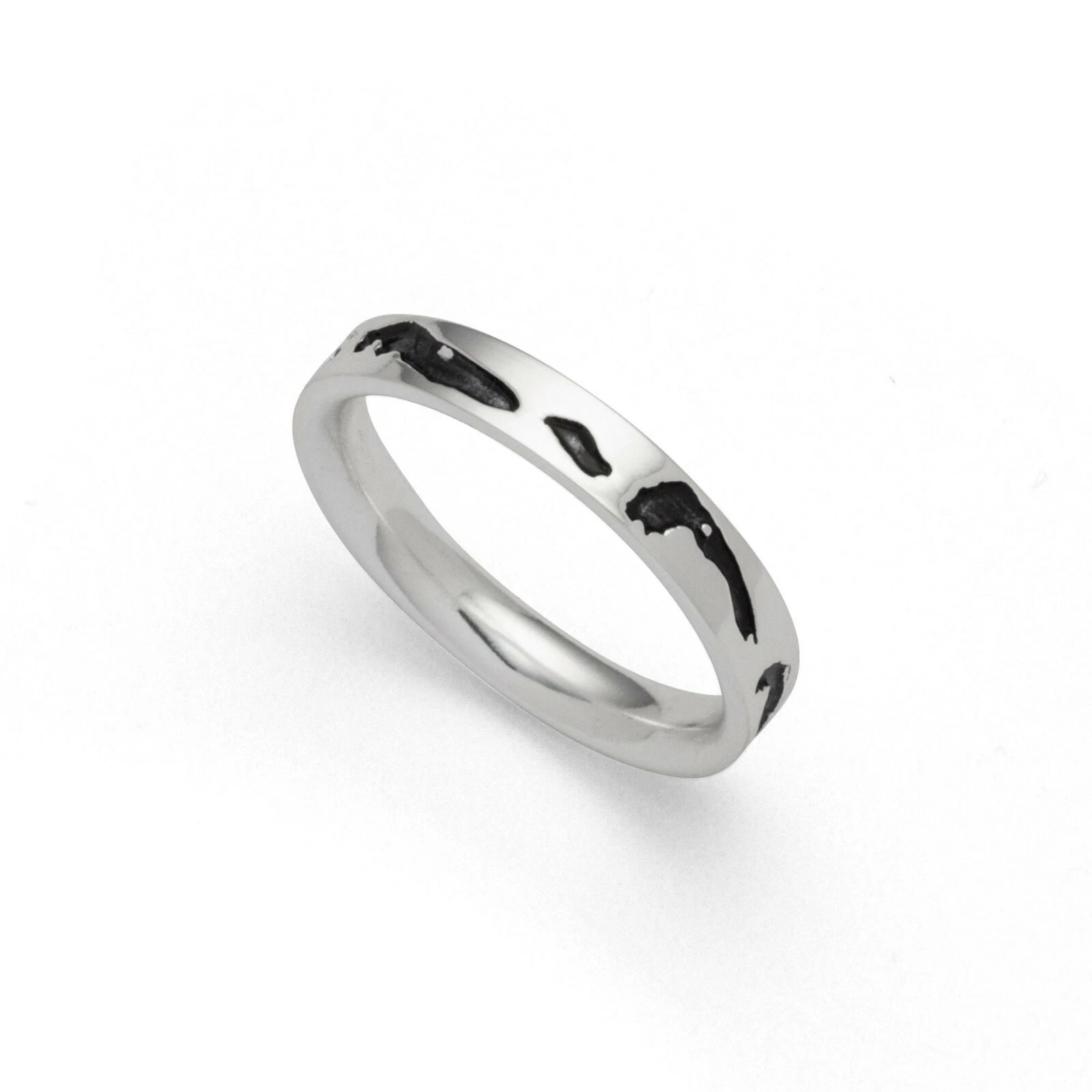 DUR Schmuck Ring NORDSEE Silber 925/- oxidiert, leicht bombiert (R5607) Gr.58 – Bild 1