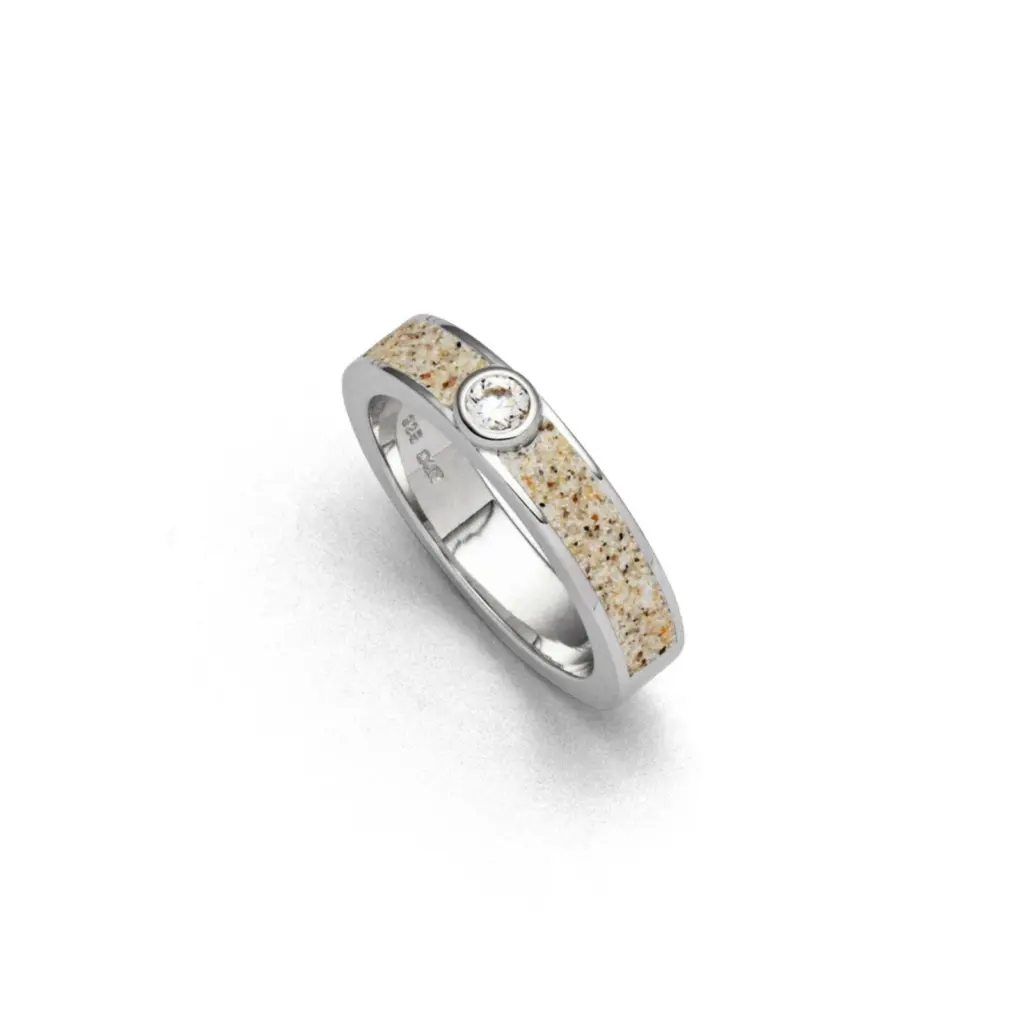 DUR Schmuck Ring VENUS Strandsand, Zirkonia, Silber 925/- rhodiniert (R5619)