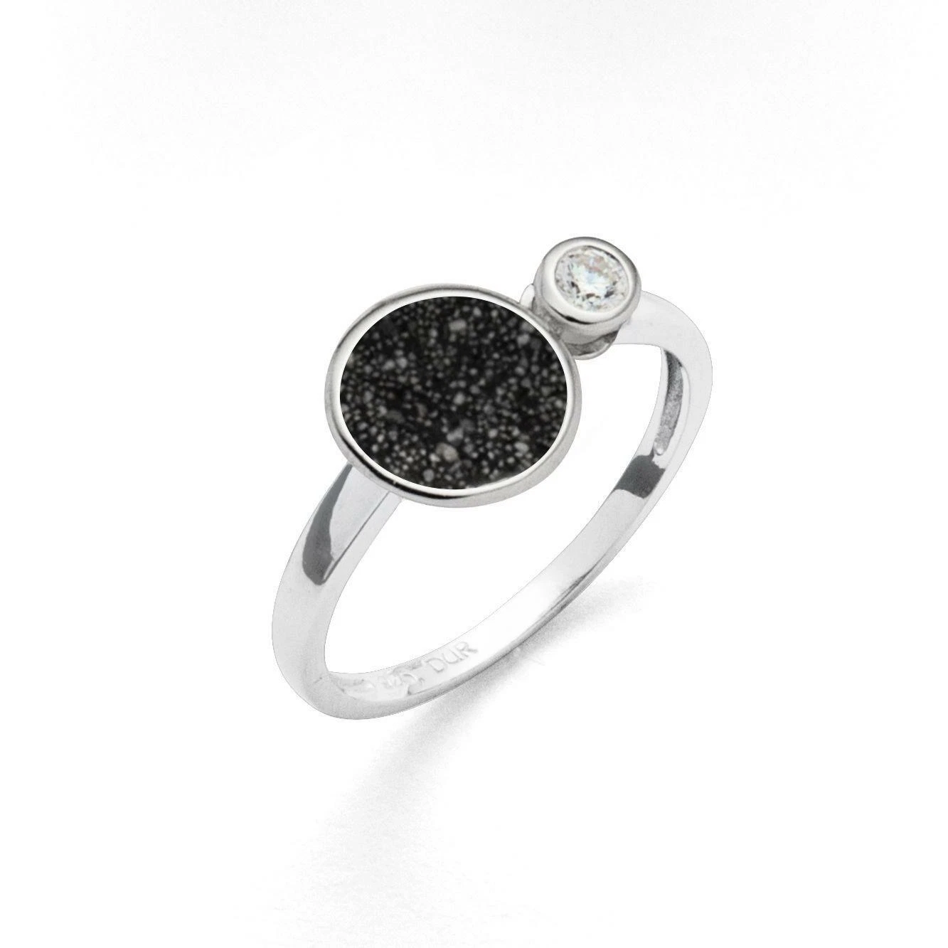 DUR Schmuck Ring POLARSTERN Lavasand, Zirkonia Silber 925/- rhodiniert (R5280) – Bild 1