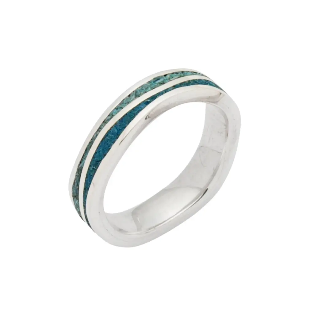 DUR Schmuck Ring mit Steinsand, Silber 925/- rhodiniert (R5104)