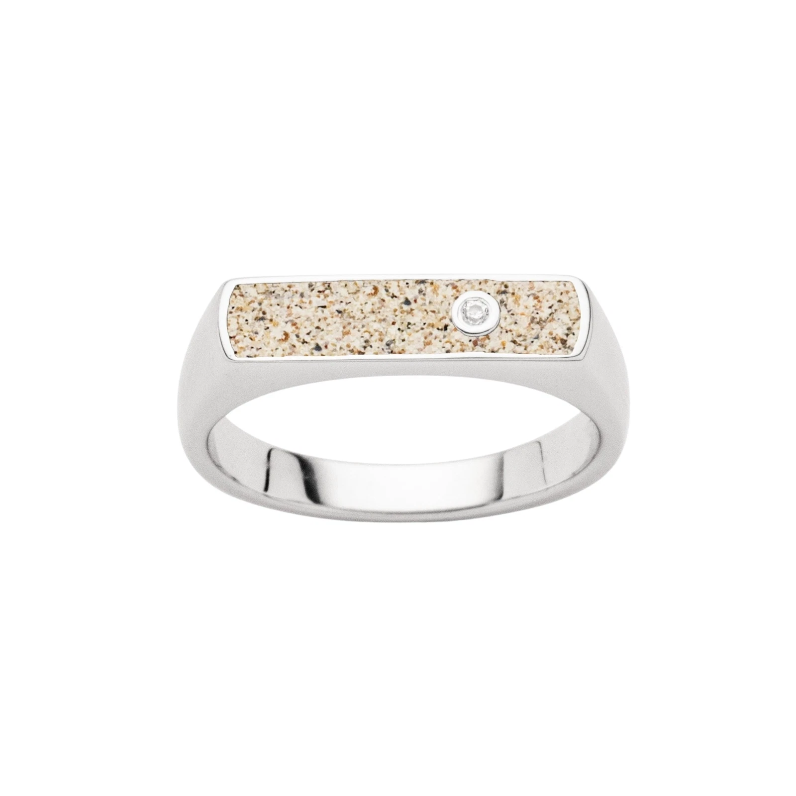 DUR Schmuck Ring NORDLICHT Strandsand/Zirkonia, Silber 925/- rhodiniert (R6006) – Bild 1