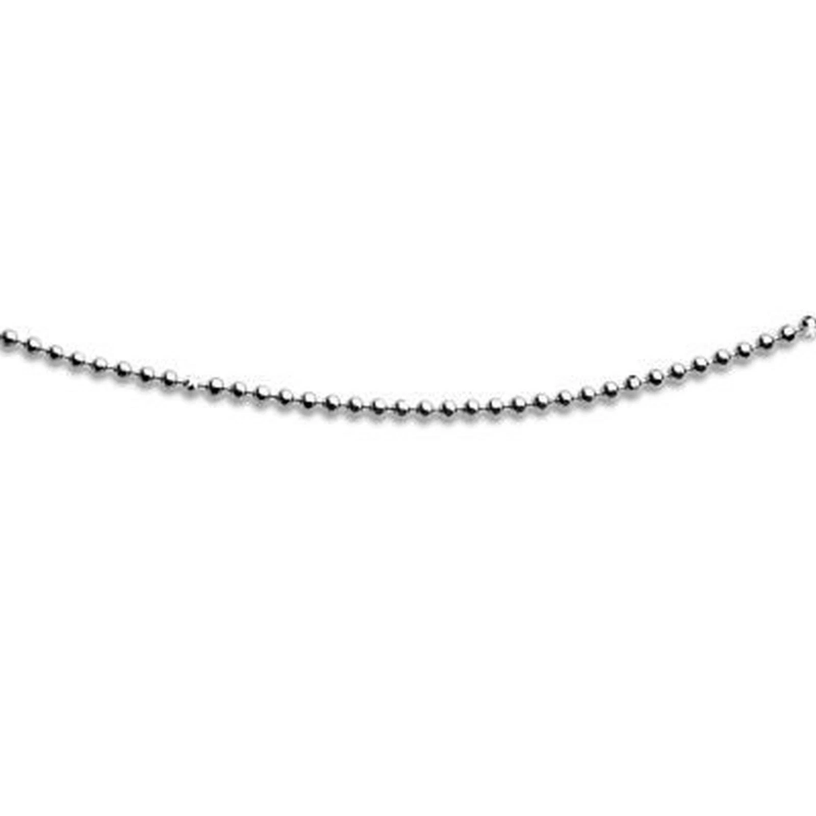 DUR Schmuck geschliffene Kugelkette 1,2mm, Silber 925/- rhodiniert (K2463)