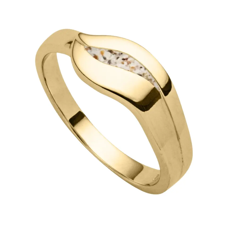 DUR Schmuck Ring SILBERSCHWEIF Strandsand Silber 925/- vergoldet ( R5998) Gr.58