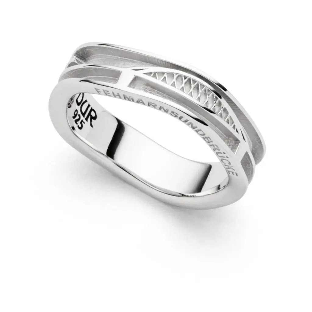 DUR Ring FEHMARNSUNDBRÜCKE Silber 925/- rhodiniert (R5836)