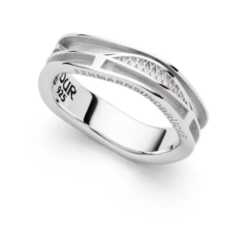 DUR Ring FEHMARNSUNDBRÜCKE Silber 925/- rhodiniert (R5836)